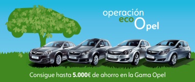 Imagen de la campaña Operación eco Opel. AHORRO es la palabra clave.