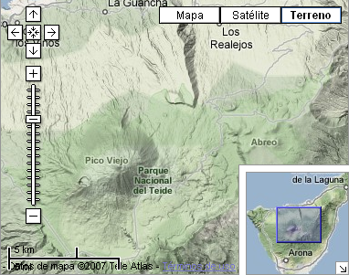 Google maps muestra el relieve orográfico